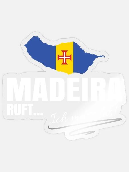 Madeira Auswandern - Sticker Größe S (10 x 10 cm) - Transparent glänzend