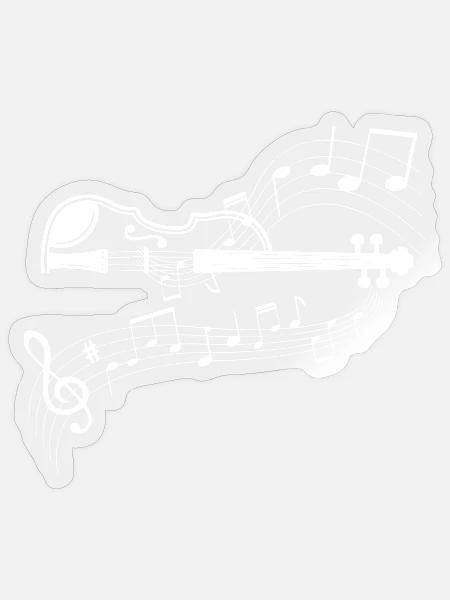 Musiknoten Musiker Notenschlüssel Noten Geige - Sticker Größe S (10 x 10 cm) - Transparent glänzend