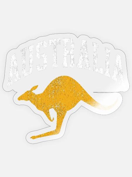 Australia - Australien - Down Under - Känguru - Sticker Größe S (10 x 10 cm) - Transparent glänzend