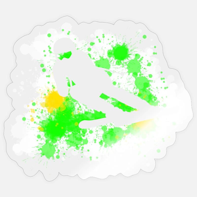 Ski - Sticker size S (10 x 10 cm) - transparent glossy