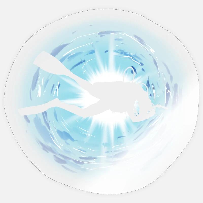 diver - Sticker size S (10 x 10 cm) - transparent glossy