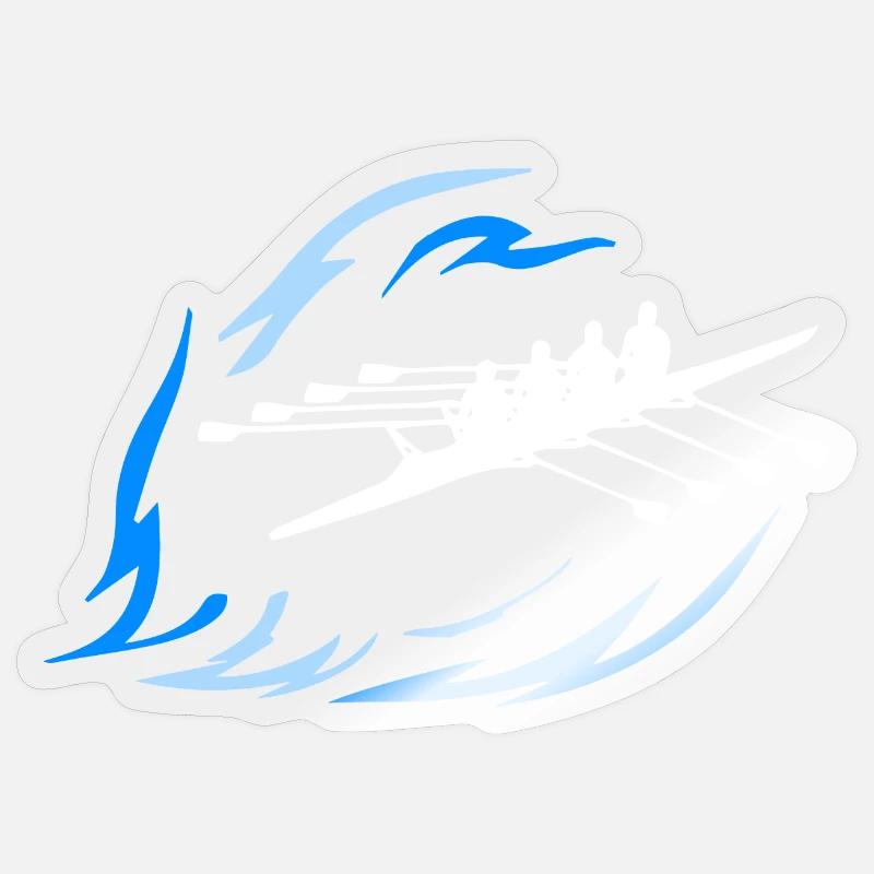 Rowing - Double 4 - Sticker size S (10 x 10 cm) - transparent glossy