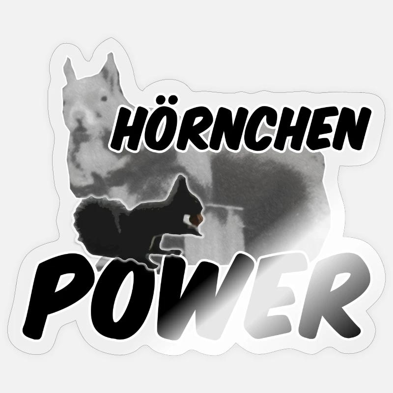 Hörnchenpower Eichhörnchen Tiere Spruch - Sticker Größe S (10 x 10 cm) - Transparent glänzend