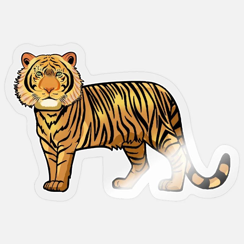 A tiger - Sticker size S (10 x 10 cm) - transparent glossy
