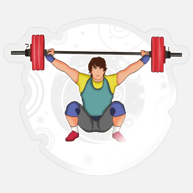Weightlifting - Snatch - Push - Weightlifting - Sticker size S (10 x 10 cm) - transparent glossy
