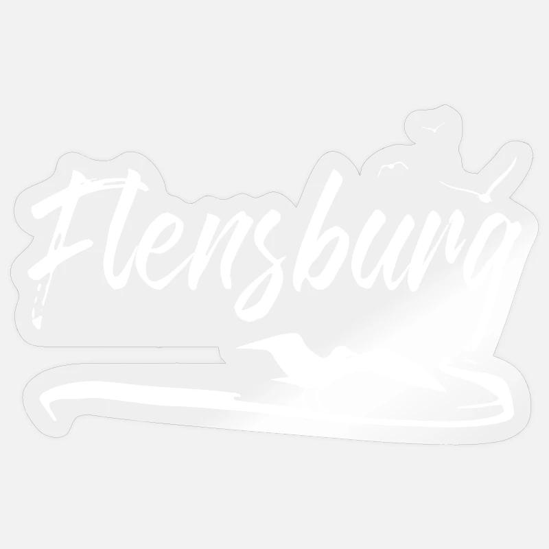 Mouette de Flensburg - Sticker taille S (10 x 10 cm) - brillant transparent