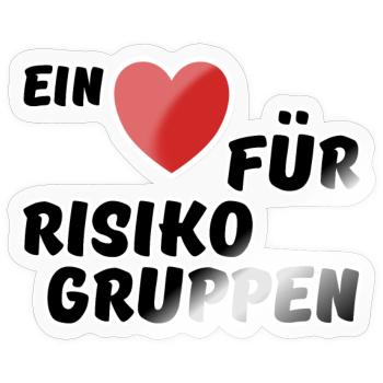 Risikogruppe Spruch Nächstenliebe Herz Virus - Sticker Größe S (10 x 10 cm) - Transparent glänzend - Vorne