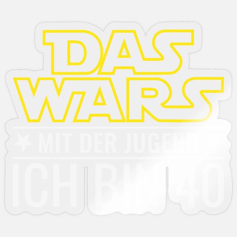 40. Geburtstag Vierzig Das Wars Mit Der Jugend 40 - Sticker Größe S (10 x 10 cm) - Transparent glänzend