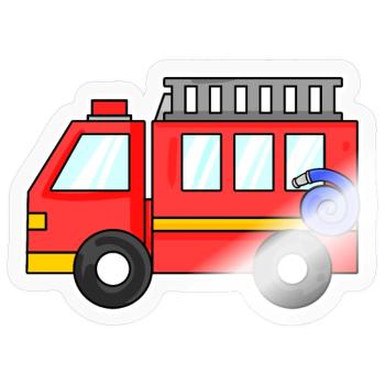 Fire truck - Sticker size S (10 x 10 cm) - transparent glossy - Front