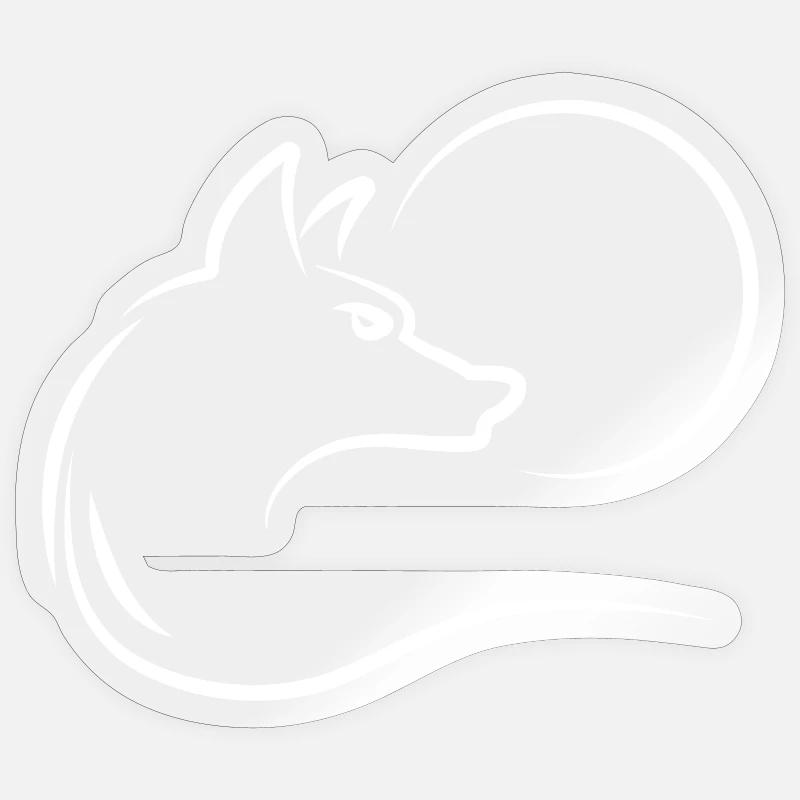Wolf at full moon - Sticker size S (10 x 10 cm) - transparent glossy