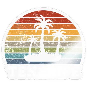 Design vintage de plage de Tenerife - Sticker taille S (10 x 10 cm) - brillant transparent - Devant