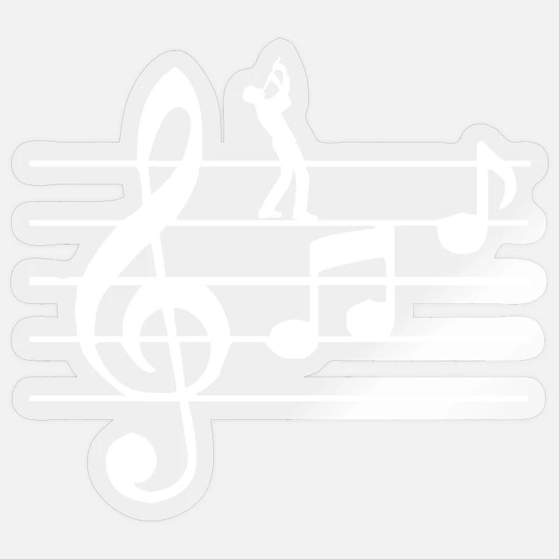 Instruments à vent pour flûte - Sticker taille S (10 x 10 cm) - brillant transparent