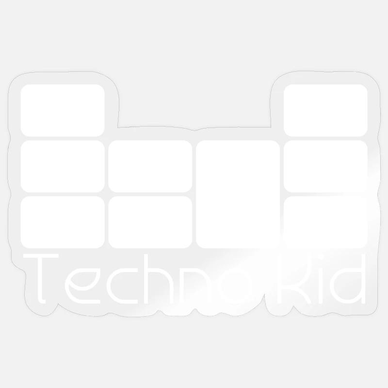 Techno Kid - Sticker size S (10 x 10 cm) - transparent glossy