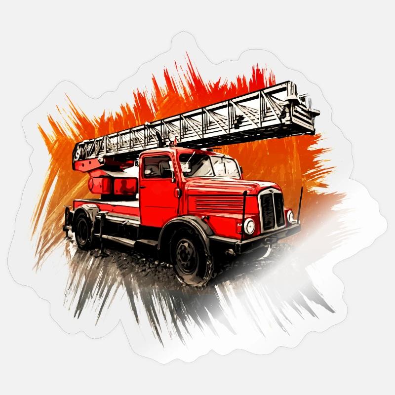 IFA S 4000 1 mit Drehleiter - Sticker Größe S (10 x 10 cm) - Transparent glänzend