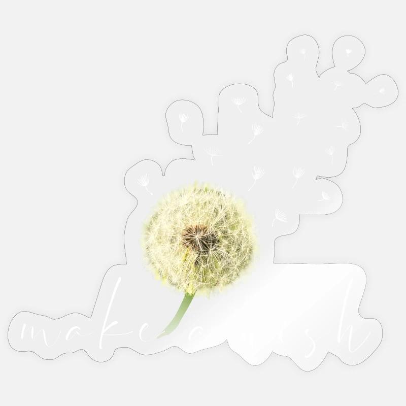 make a wish Pusteblume - Sticker Größe S (10 x 10 cm) - Transparent glänzend