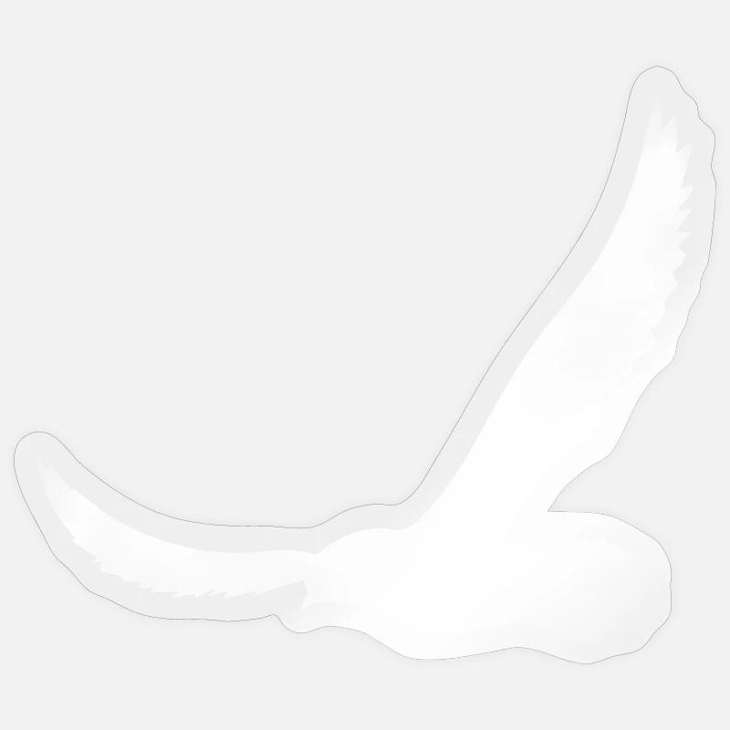 Silhouette d’oiseau vue d’un nuage - Sticker taille S (10 x 10 cm) - brillant transparent