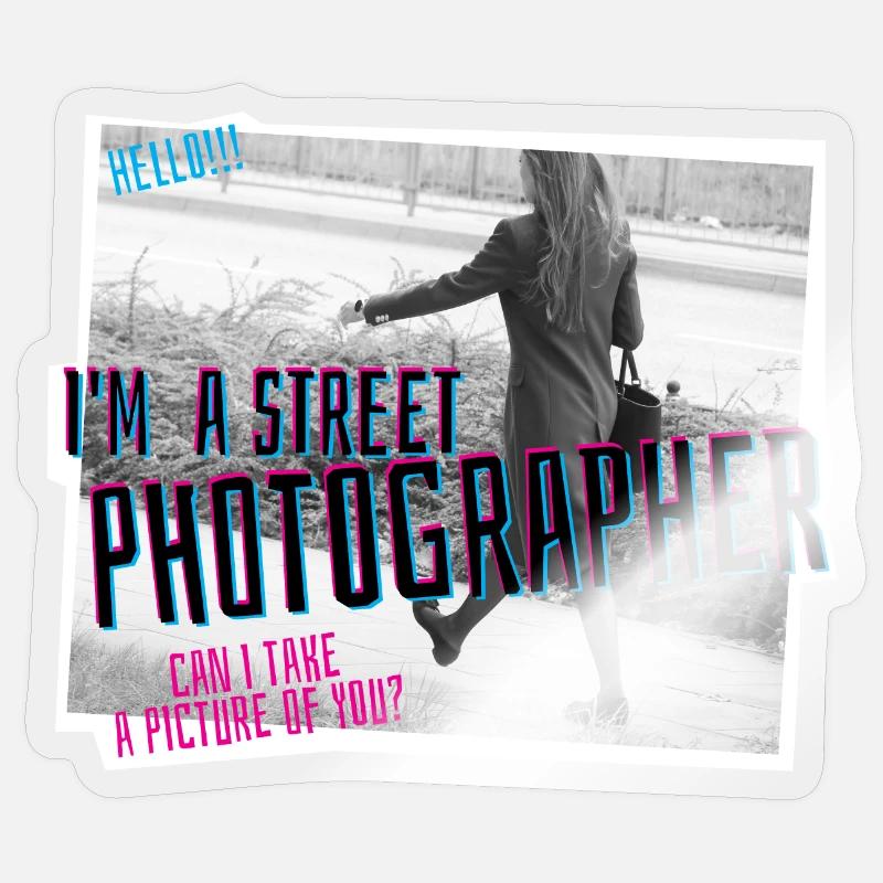 Ich bin Straßenfotograf :) - Sticker Größe S (10 x 10 cm) - Transparent glänzend