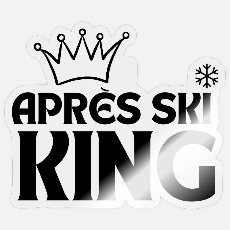 Aprés Ski King - Sticker size S (10 x 10 cm) - transparent glossy