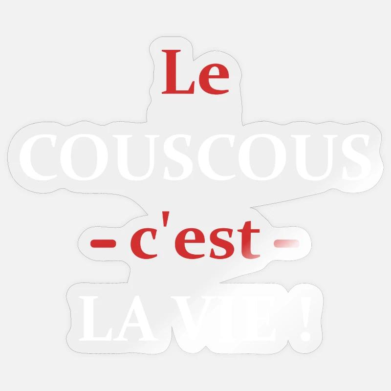 Le couscous c'est la vie - Sticker taille S (10 x 10 cm) - brillant transparent