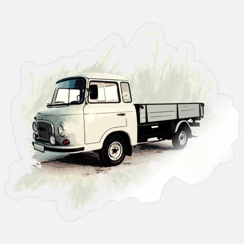 BARKAS B1000 Flatbed Truck - Sticker size S (10 x 10 cm) - transparent glossy