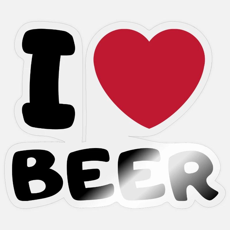 Ich liebe Bier - Sticker Größe S (10 x 10 cm) - Transparent glänzend