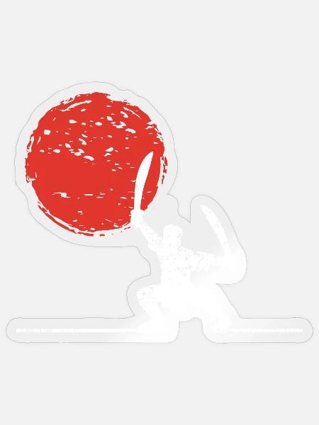 Schwertkämpfer mit zwei Schwertern - Sticker Größe S (10 x 10 cm) - Transparent glänzend