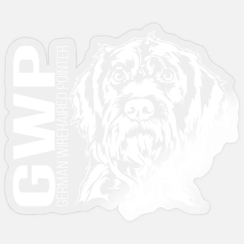 German Wirehaired Pointer Portrait Jagdhund Hunde Sticker Größe S (10 x 10 cm)