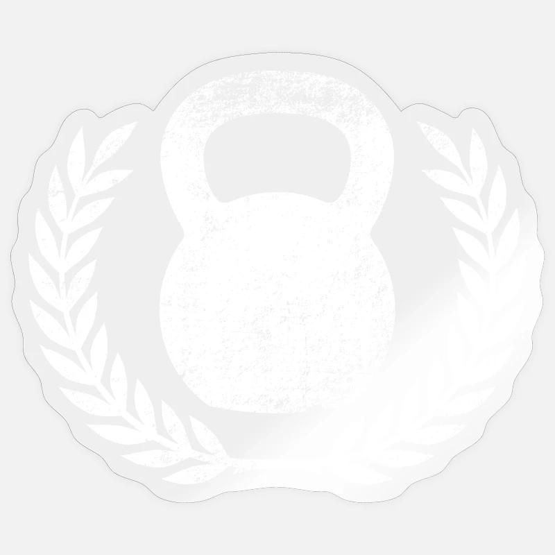 Kettlebell - Sticker size S (10 x 10 cm) - transparent glossy
