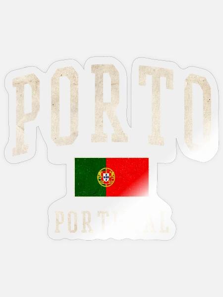 Porto Portugal Vintage Druck - Sticker Größe S (10 x 10 cm) - Transparent glänzend