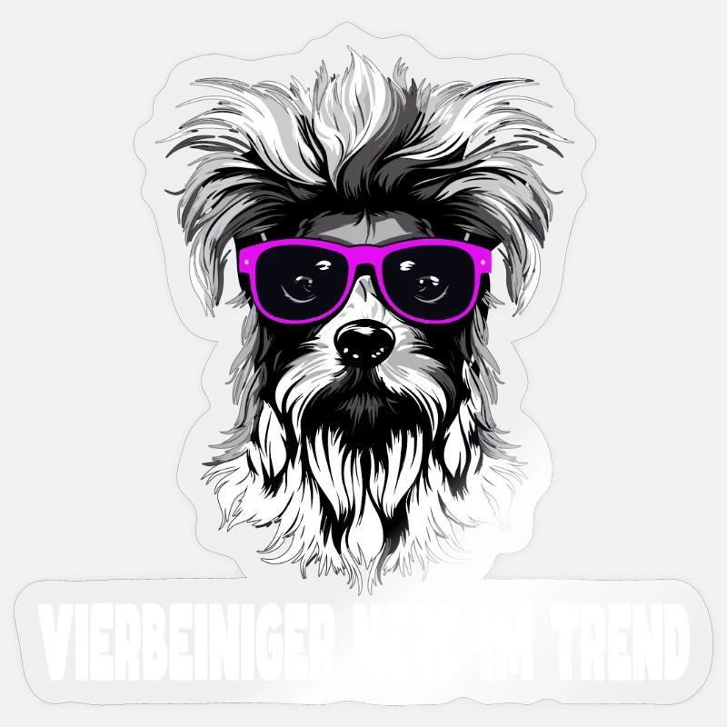 Conception pour chien - Sticker taille S (10 x 10 cm) - brillant transparent
