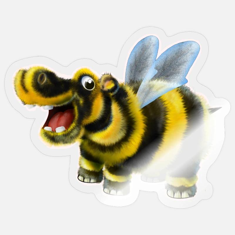 Das Hummel-Nilpferd - Sticker Größe S (10 x 10 cm) - Transparent glänzend