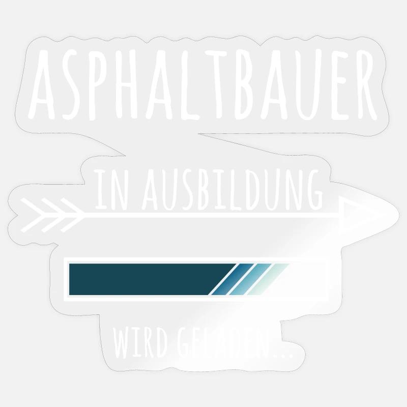 Ausbildung Asphaltbauer Straße Beruf - Sticker Größe S (10 x 10 cm) - Transparent glänzend