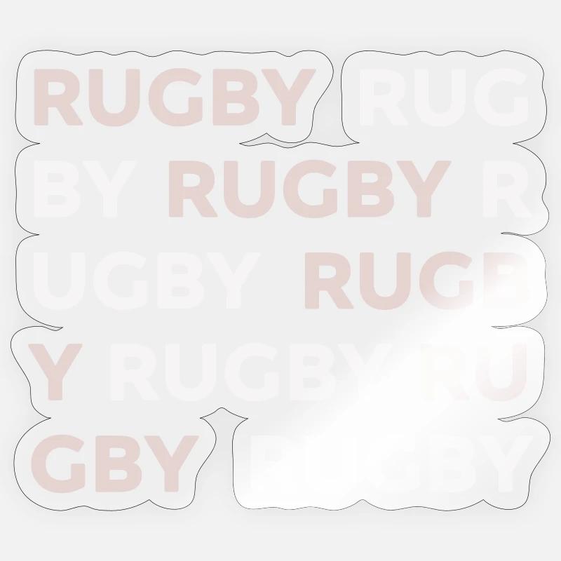 RUGBY - Sticker Größe S (10 x 10 cm) - Transparent glänzend