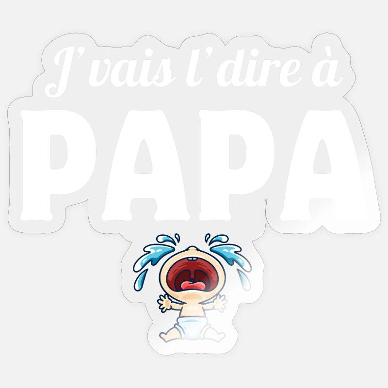 papa, j'aime mon papa, père - Sticker taille S (10 x 10 cm) - brillant transparent