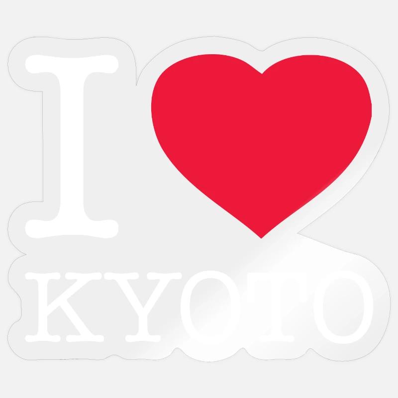 J’ADORE KYOTO - Sticker taille S (10 x 10 cm) - brillant transparent