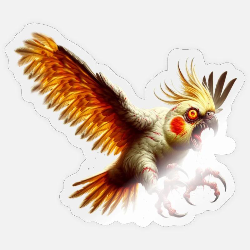 Oiseau maléfique - Calopsitte (14) Sticker taille S (10 x 10 cm)