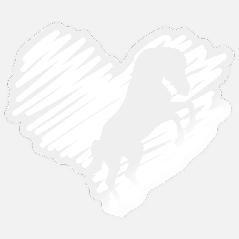 Ich liebe Pferde - Sticker Größe S (10 x 10 cm) - Transparent glänzend