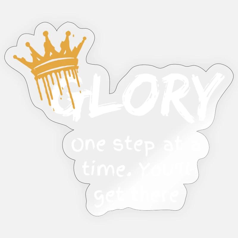 Glory - Sticker taille S (10 x 10 cm) - brillant transparent