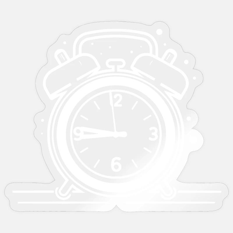 Alarm Clock Sketch - Sticker size S (10 x 10 cm) - transparent glossy