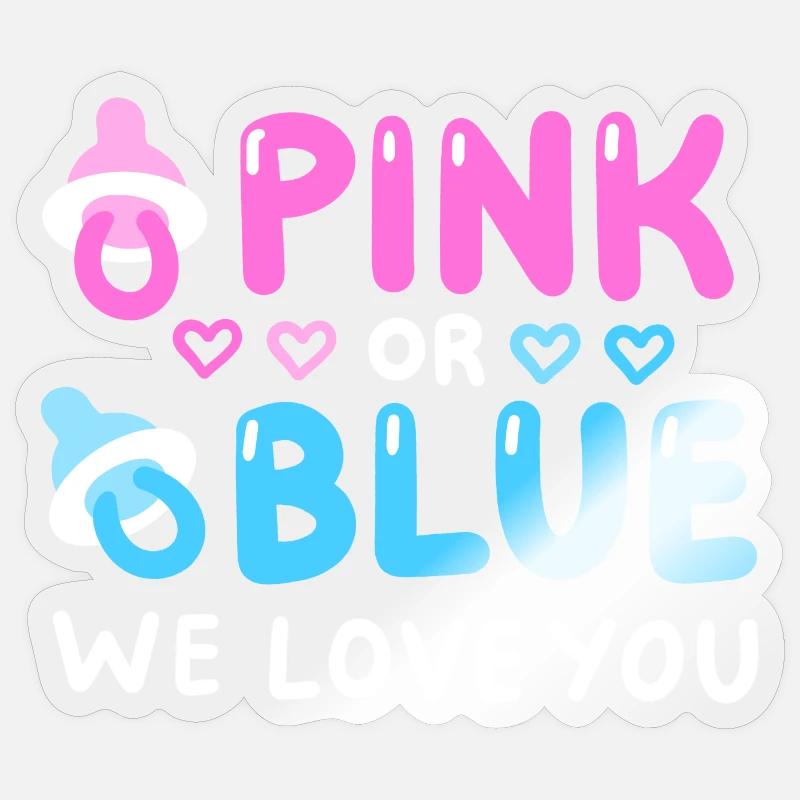 Gender Reveal Party Pink oder Blau Sticker Größe S (10 x 10 cm)