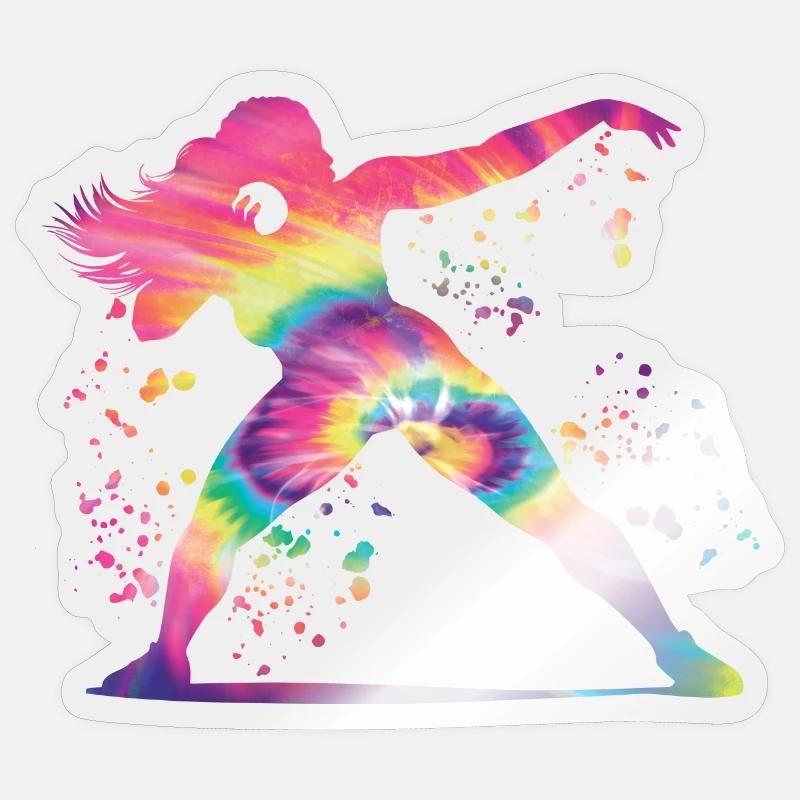 Kugelstoßer Colorsplash Kugelstoßen - Sticker Größe S (10 x 10 cm) - Transparent glänzend
