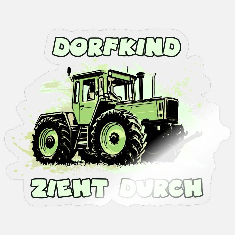 Village child pulls through Sticker size S (10 x 10 cm)