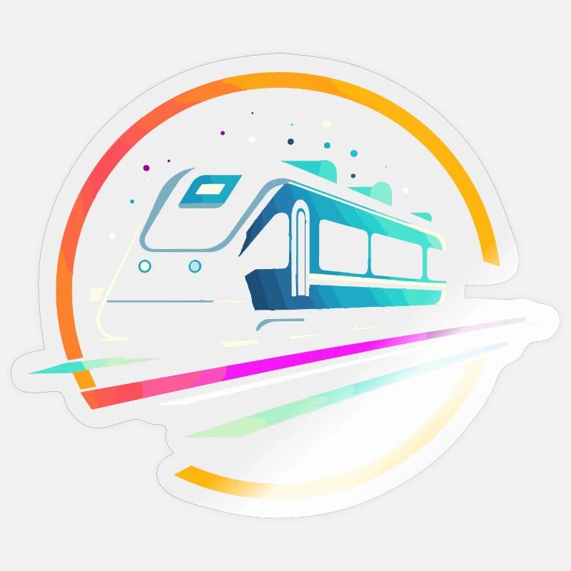 Train Comic - Sticker size S (10 x 10 cm) - transparent glossy