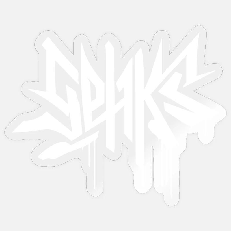 SEHKS BLANC - Sticker taille S (10 x 10 cm) - brillant transparent