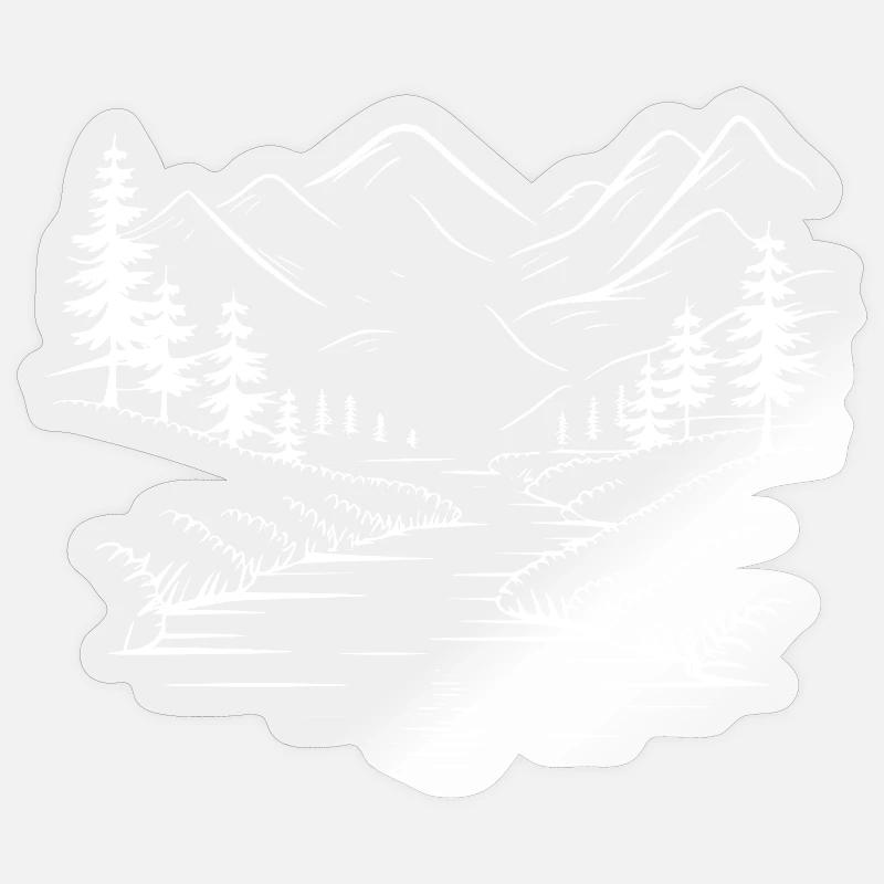 Mountains - Sticker size S (10 x 10 cm) - transparent glossy