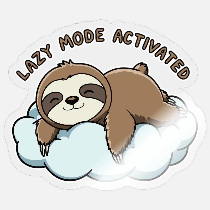Paresseux endormi - Sticker taille S (10 x 10 cm) - brillant transparent