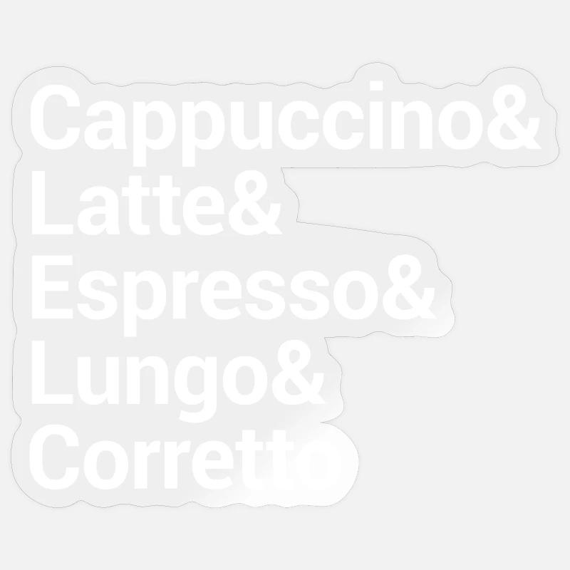 Conception de typographie de style café Sticker taille S (10 x 10 cm)