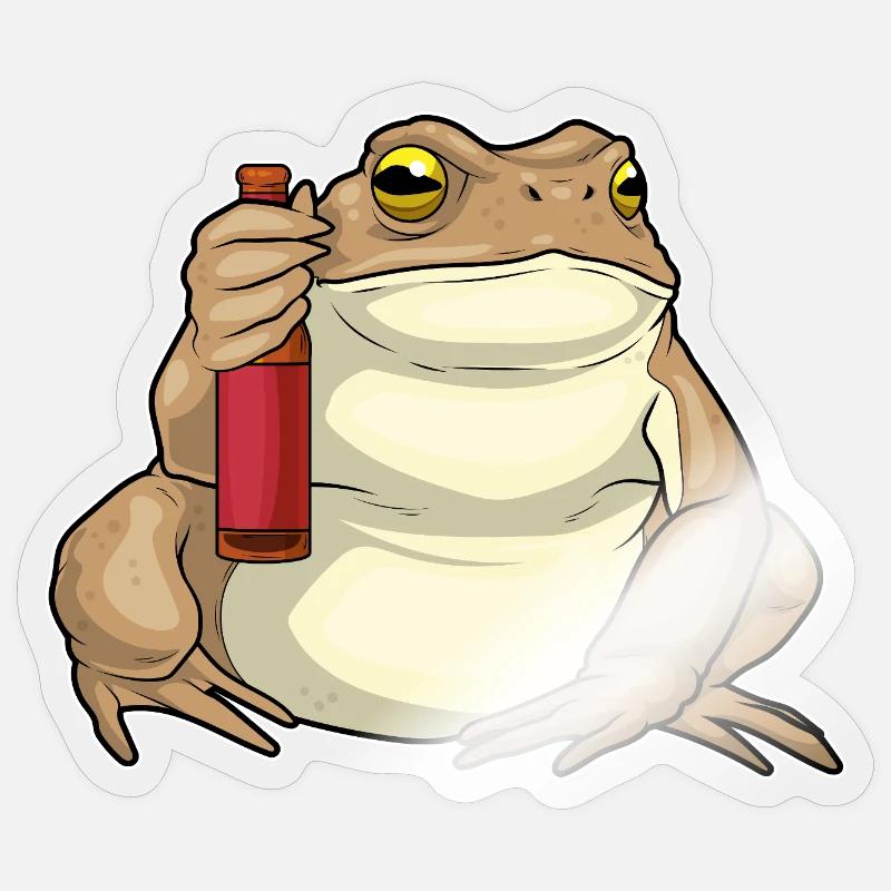 Bouteille de bière Frog - Sticker taille S (10 x 10 cm) - brillant transparent