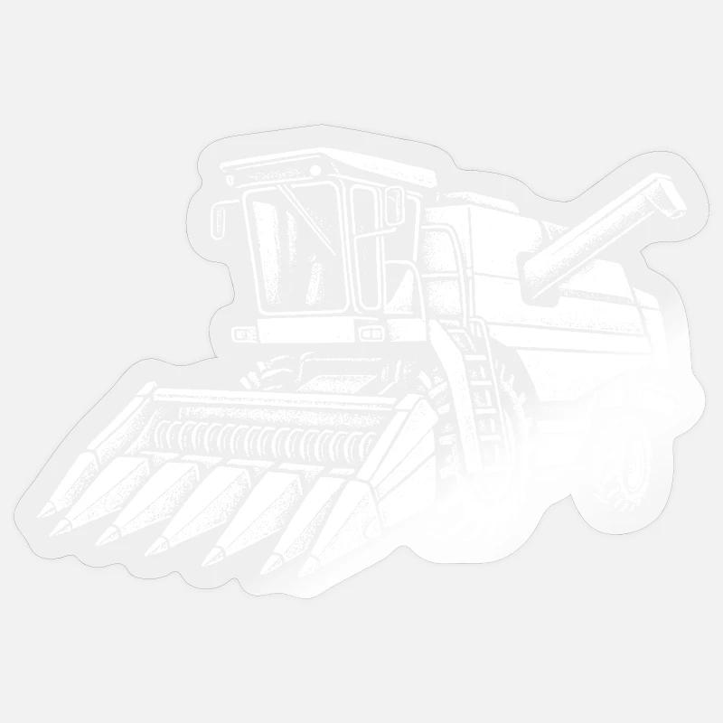 Récolteuse de maïs - Sticker taille S (10 x 10 cm) - brillant transparent