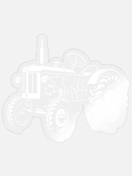 Oldtimer-Traktor R16 – Kraft aus Hannover - Sticker Größe S (10 x 10 cm) - Transparent glänzend